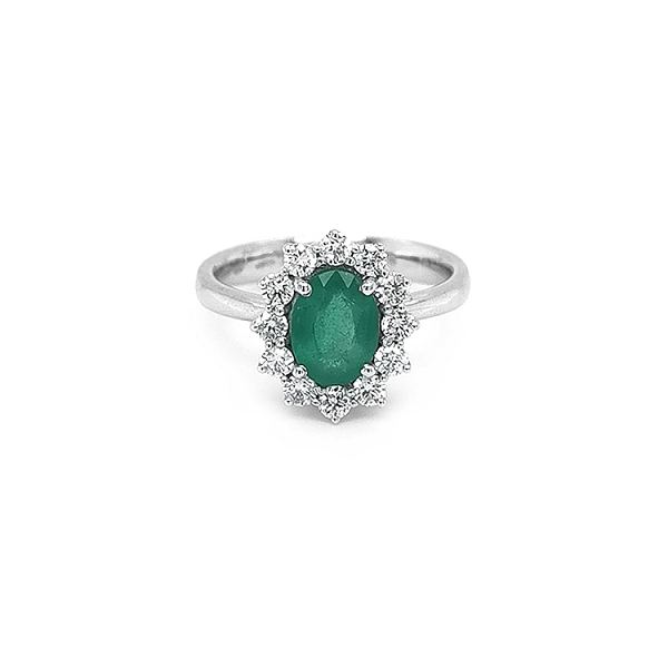 Gold Ring with Emeralds and Diamonds