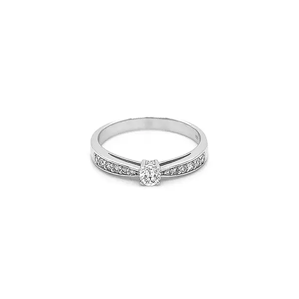 Zlatý Zásnubní Prsten s Diamanty