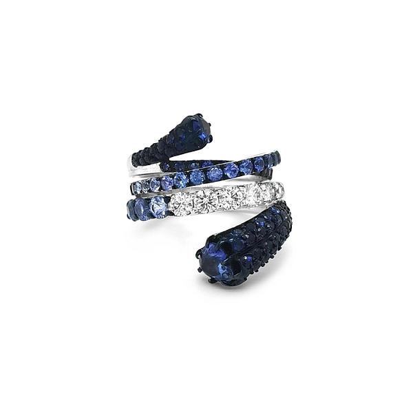 Gold Ring with Sapphires and Diamonds