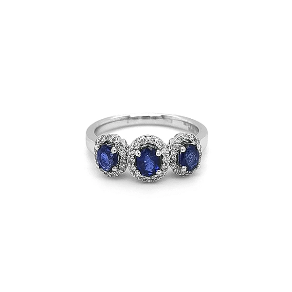 Gold Ring with Sapphires and Diamonds