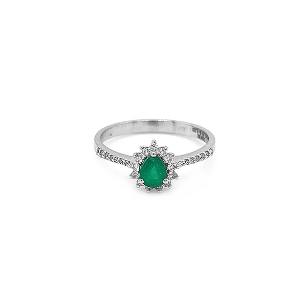 Gold Ring with Emerald and Diamonds