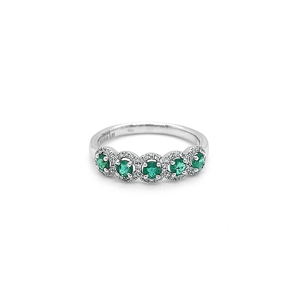 Gold Ring with Emeralds and Diamonds