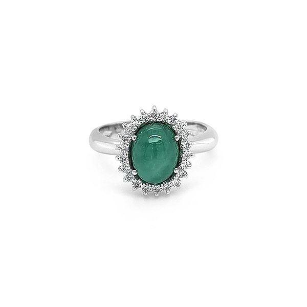Gold Ring with Emerald and Diamonds