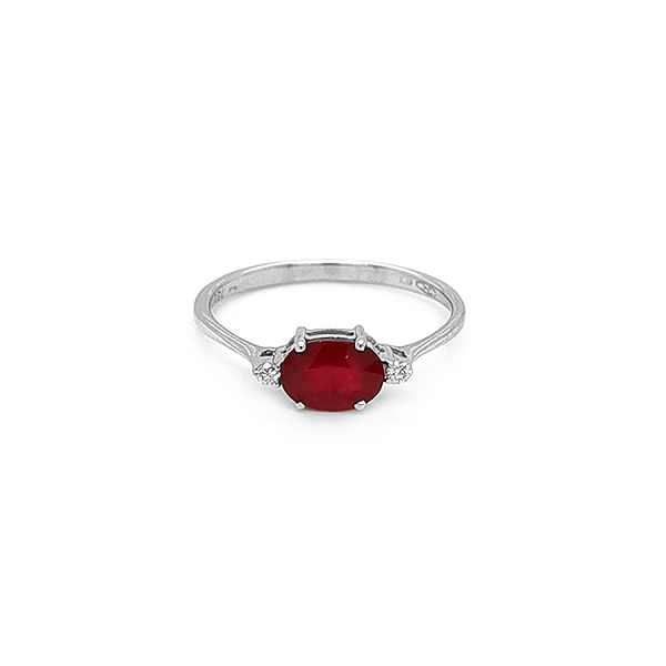 Gold Ring with Ruby and Diamonds