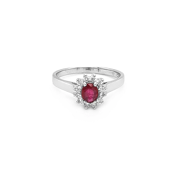 Gold Ring with Ruby and Diamonds