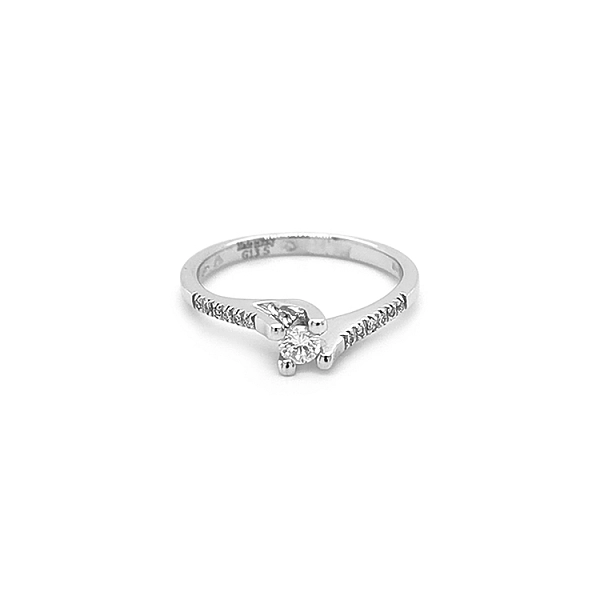 Gold Engagement Ring with Diamonds