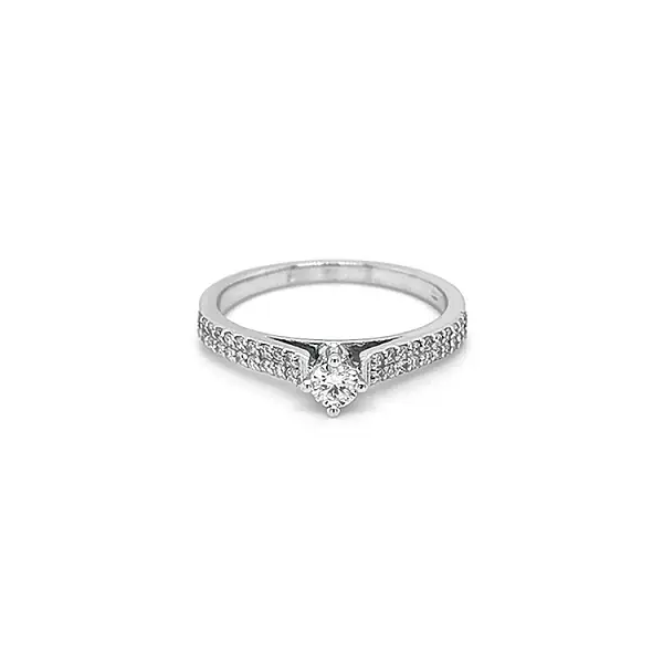 Zlatý Zásnubní Prsten s Diamanty
