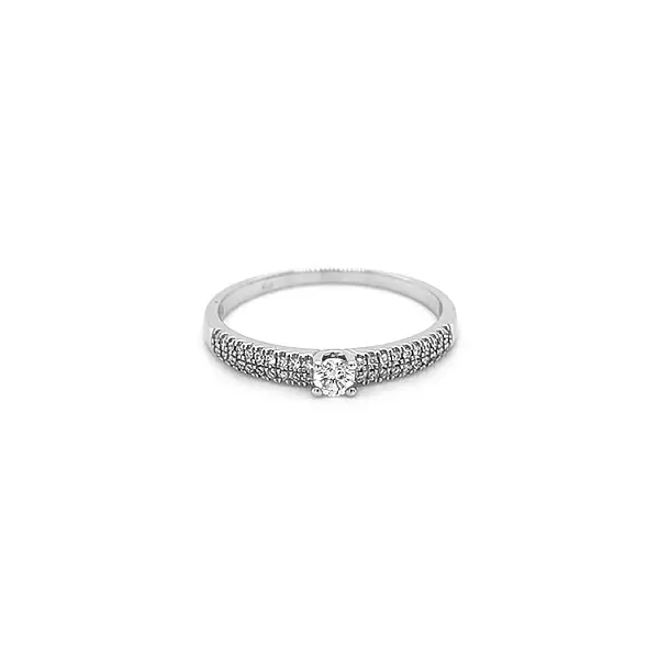 Zlatý Zásnubní Prsten s Diamanty