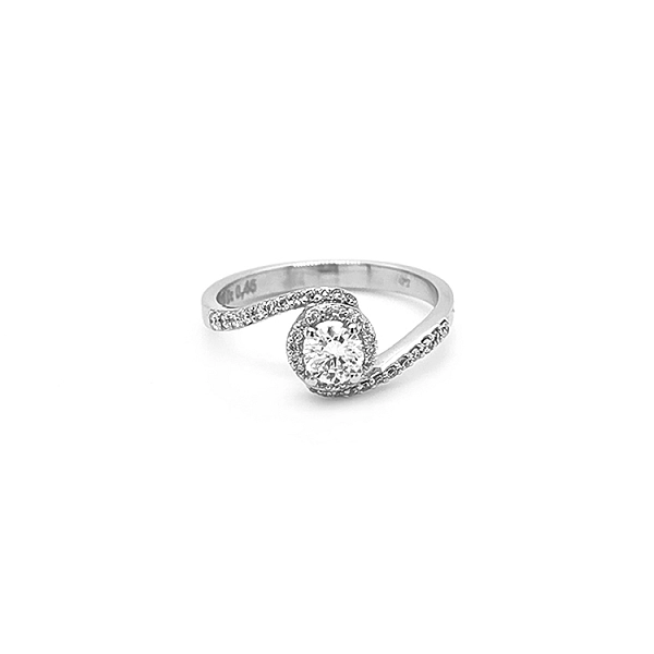 Gold Engagement Ring with Diamonds