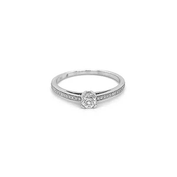 Zlatý Zásnubní Prsten s Diamanty