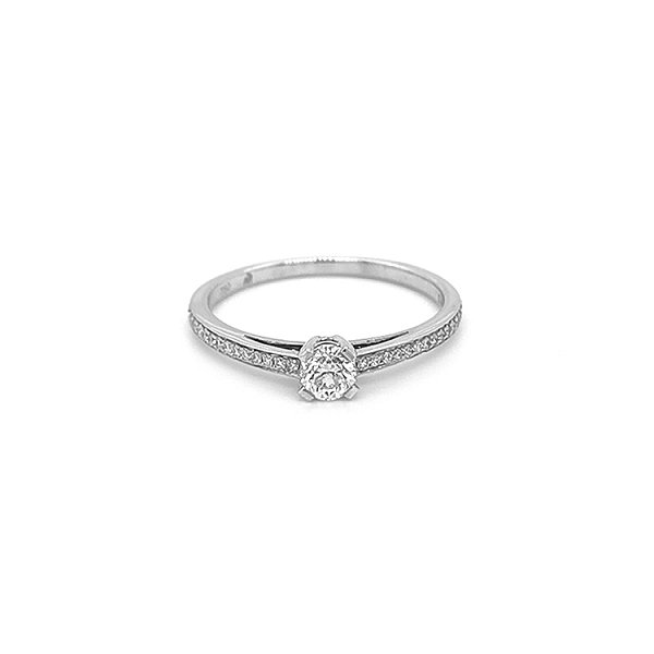 Gold Engagement Ring with Diamonds