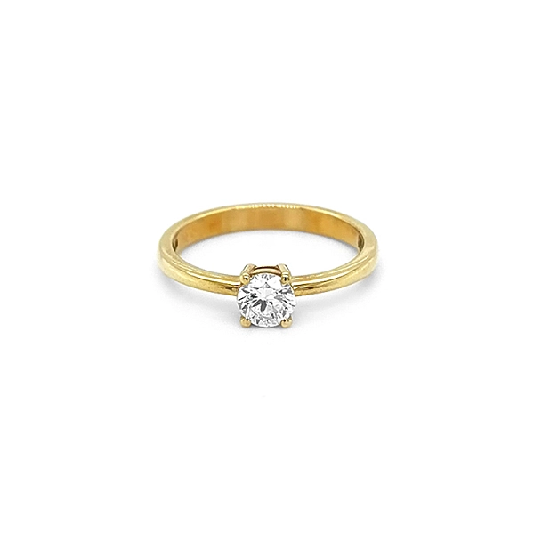 Gold Engagement Ring with Diamond