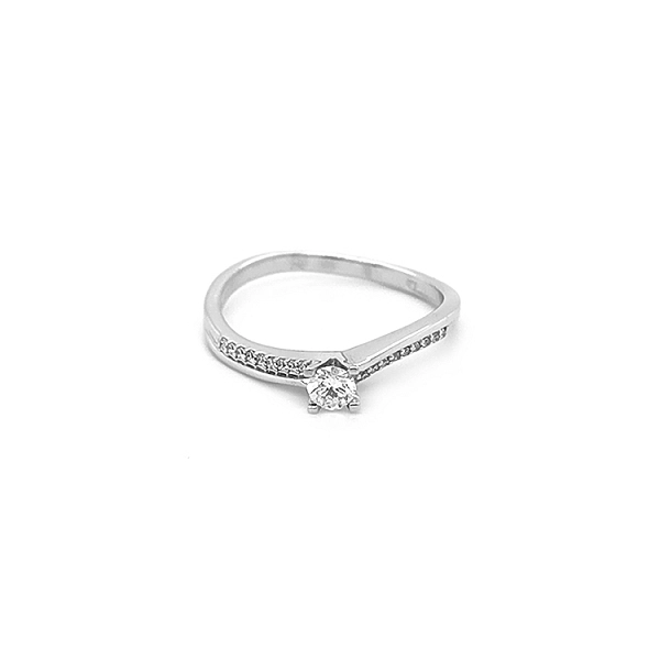 Zlatý Zásnubní Prsten s Diamanty