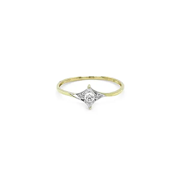 Zlatý Zásnubní Prsten s Diamanty