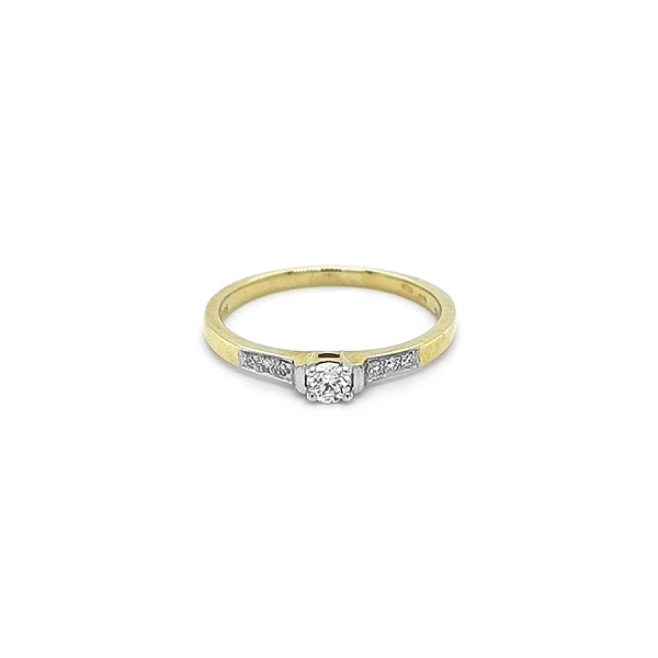 Zlatý Zásnubní Prsten s Diamanty