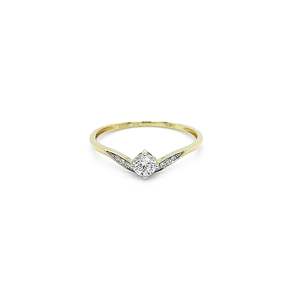 Zlatý Zásnubní Prsten s Diamanty
