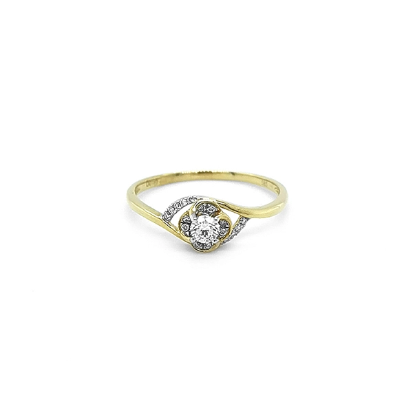 Gold Engagement Ring with Diamonds