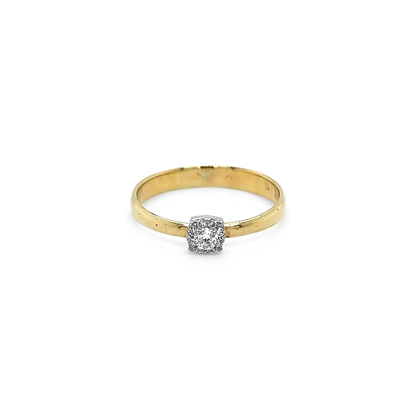 Gold Engagement Ring with Diamonds