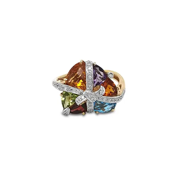 Zlatý Prsten Barevné Polodrahokamy