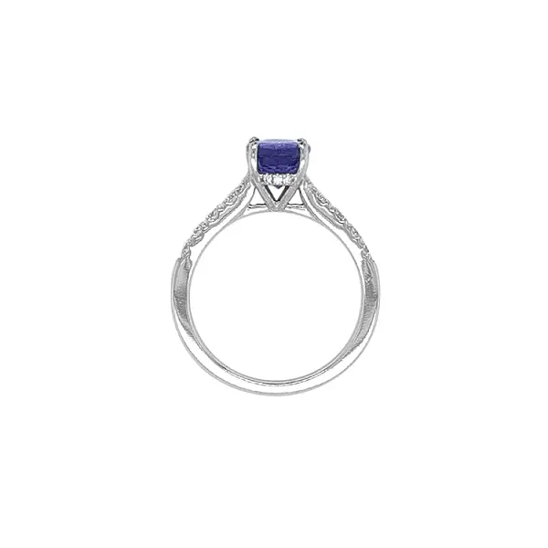 Zlatý Prsten s Tanzanitem a Diamanty