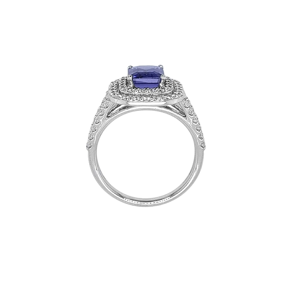 Zlatý Prsten s Tanzanitem a Diamanty