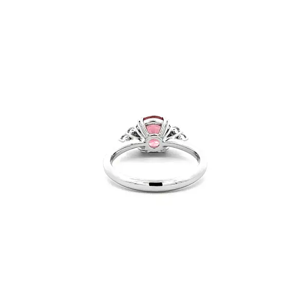Zlatý Prsten Růžový Turmalín a Diamanty
