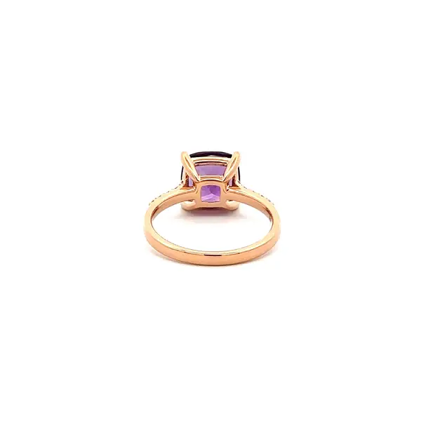 Zlatý Prsten Ametyst a Diamanty