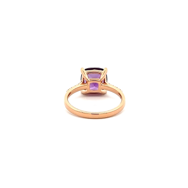 Zlatý Prsten Ametyst a Diamanty