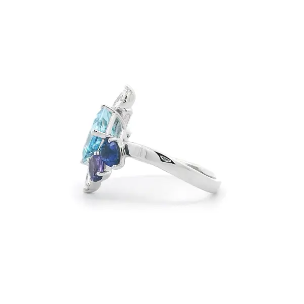 Prsten s Akvamarínem, Safíry a Diamanty v Luxusním Designu