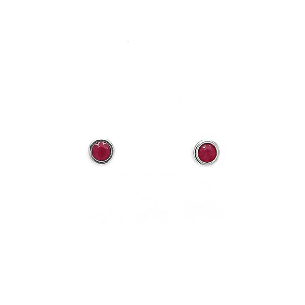 Gold Earrings with Rubies