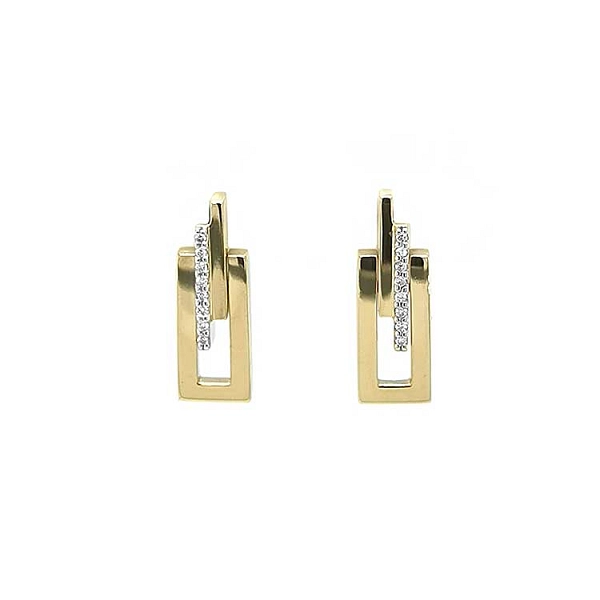 Gold Earrings with Diamonds