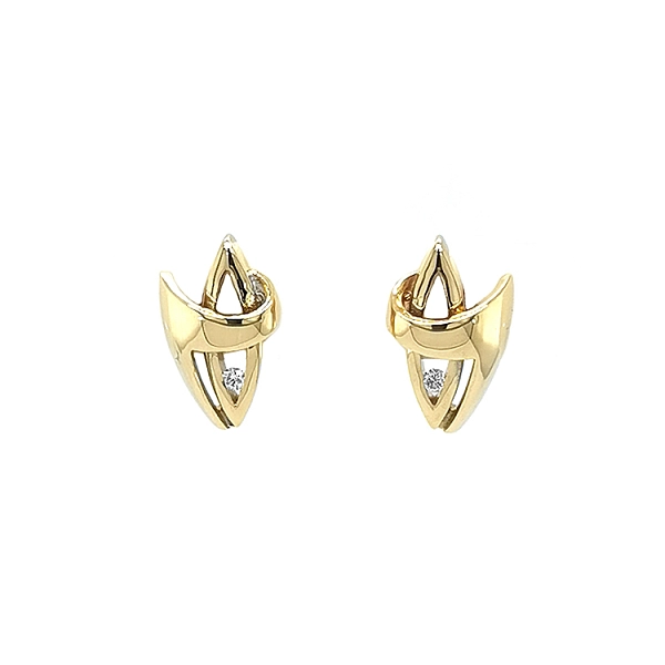 Gold Earrings with Diamonds