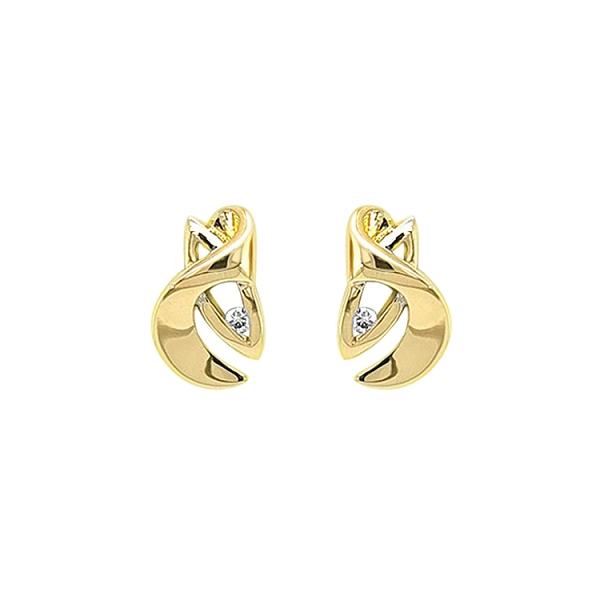 Gold Earrings with Diamonds