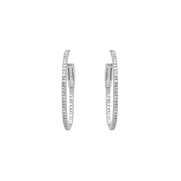 Zlaté Kruhové Náušnice s Diamanty