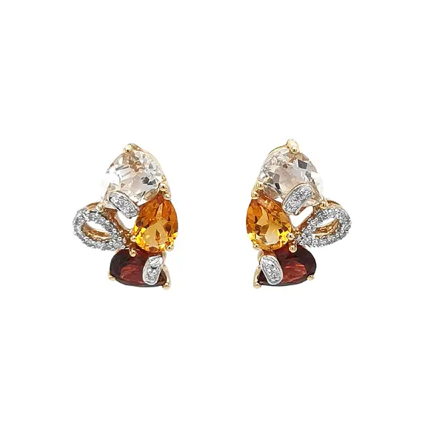 Zlaté Náušnice Polodrahokamy a Diamanty