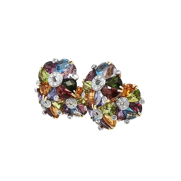 Zlaté Náušnice Polodrahokamy a Diamanty