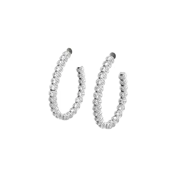 Zlaté Kruhové Náušnice s Diamanty