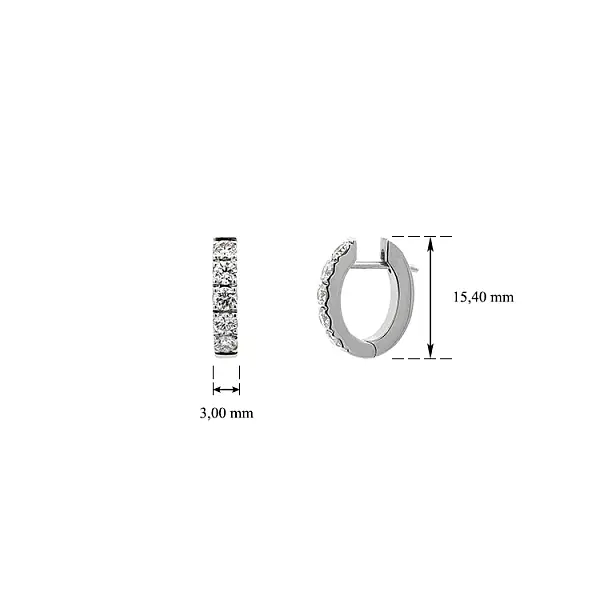 Zlaté Náušnice Polokruhy Diamanty