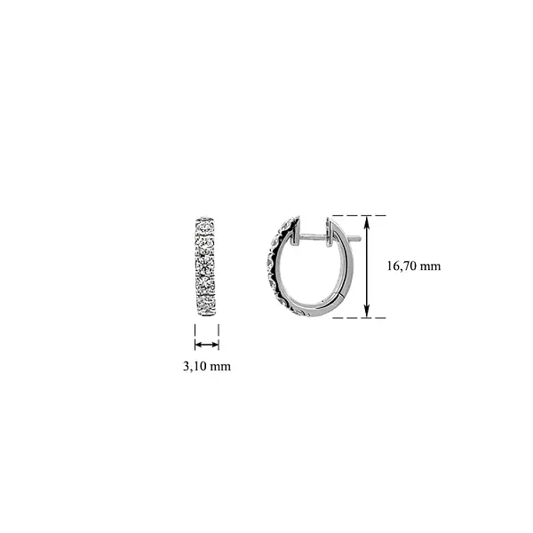 Zlaté Náušnice Polokruhy Diamanty