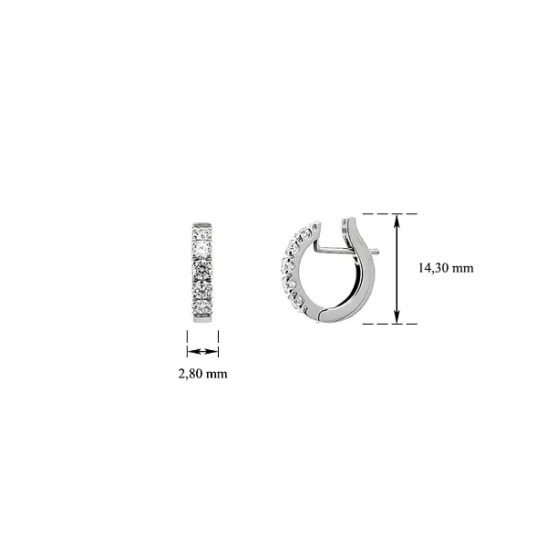 Zlaté Náušnice Polokruhy Diamanty