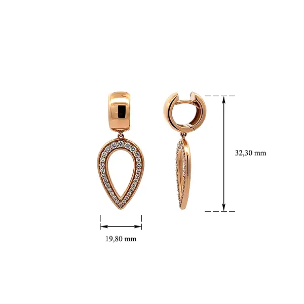 Zlaté Visací Náušnice s Diamanty