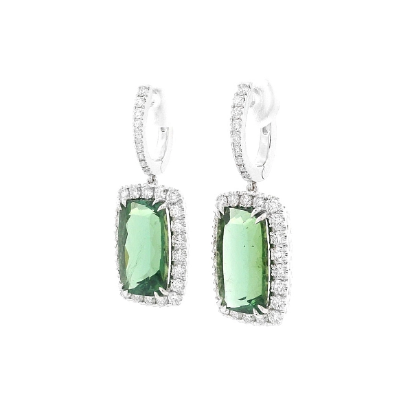 Elegance Zelených Turmalínů v Kombinaci s Diamanty