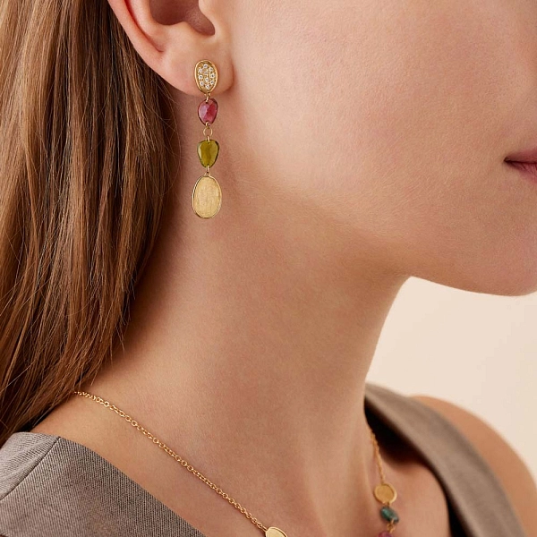 Zlaté Náušnice Marco Bicego Lunaria Color OB1899-B TM01 Y