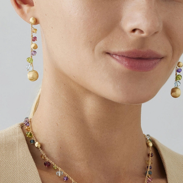 Zlaté Náušnice Marco Bicego Africa Gemstones OB1862 MIX02 Y
