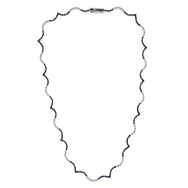 Zlatý Náhrdelník se Safíry a Diamanty