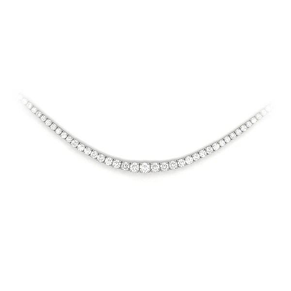 Gold Tennis Necklace with Diamonds