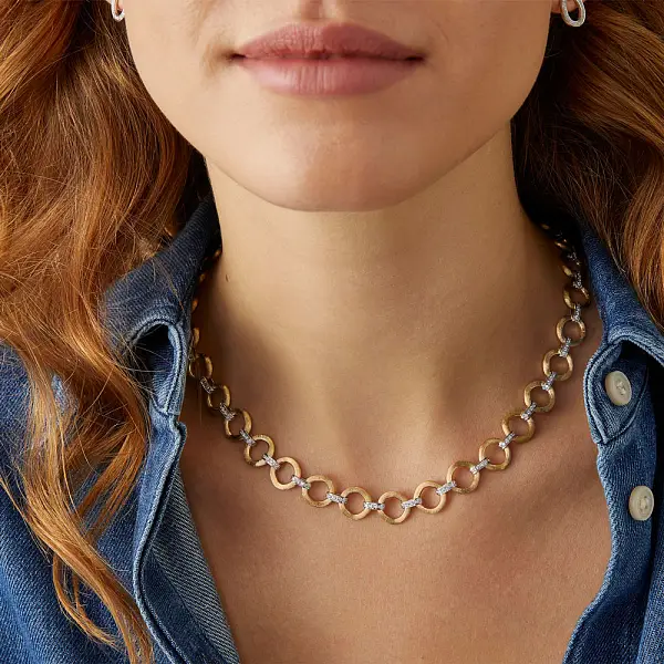 Zlatý Náhrdelník Marco Bicego Jaipur Diamond CB2660 B YW