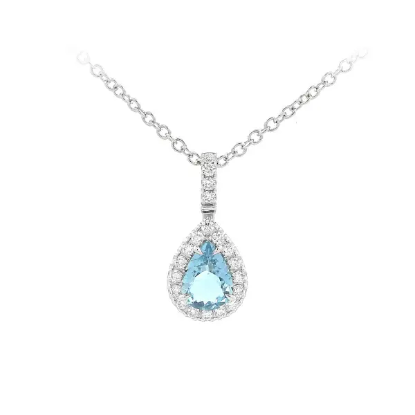 Luxusní Náhrdelník s Akvamarínem v Kombinaci s Diamanty