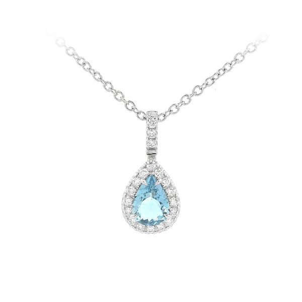 Luxury Necklace with Aquamarine in Combination with Diamonds