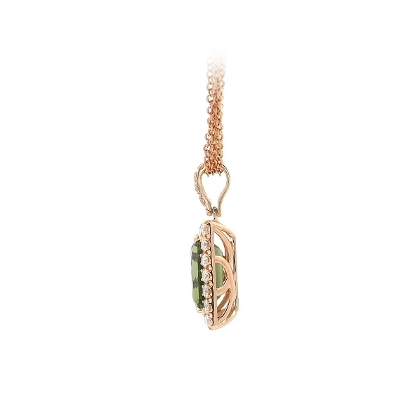 Necklace with Beautiful Tourmaline in Combination with Diamonds